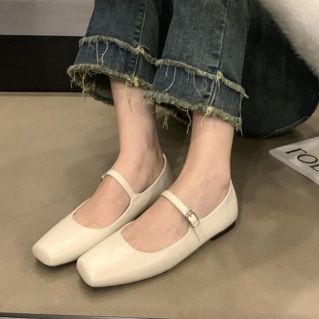 Square Flats Mary Jane Toe
