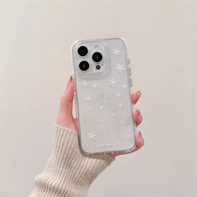 / Snowflake Decoration Adhesive Case Phone Strap Set