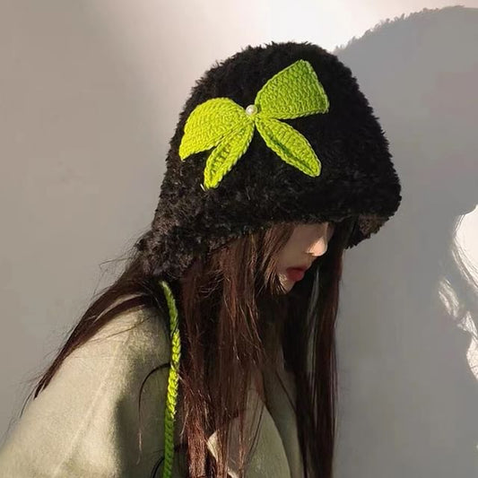 Bow Hat Chenille Trapper Applique