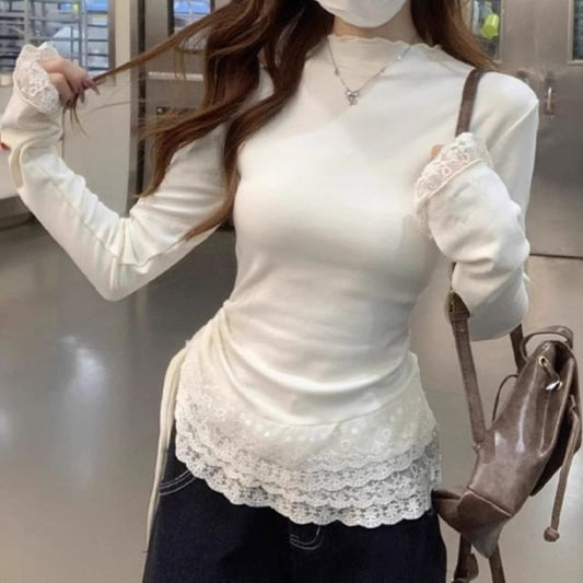 Long-Sleeve Lace Top