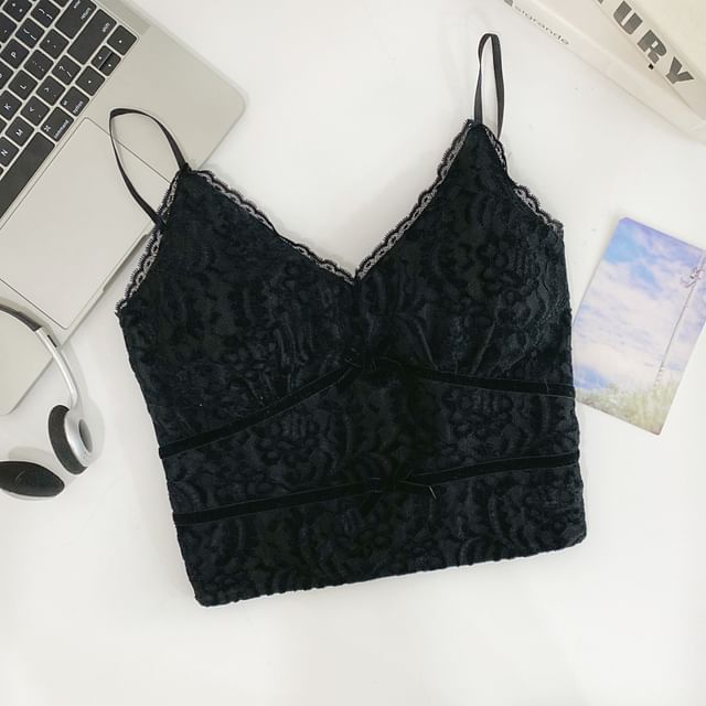 Lace Crop Camisole Top