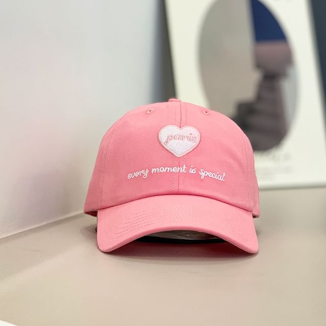 Cap Heart Embroidered