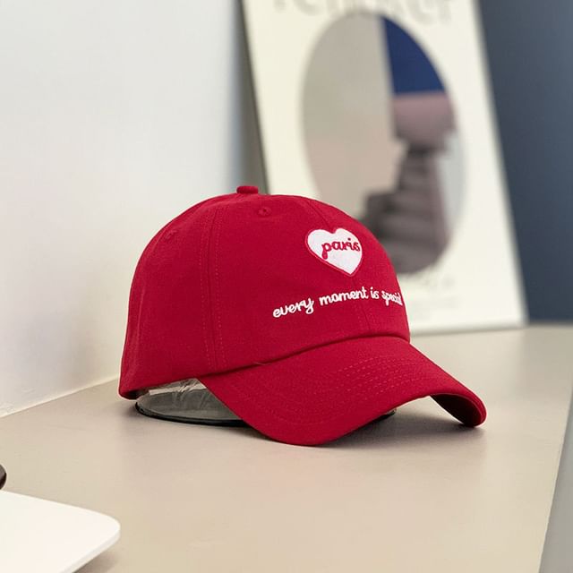 Cap Heart Embroidered