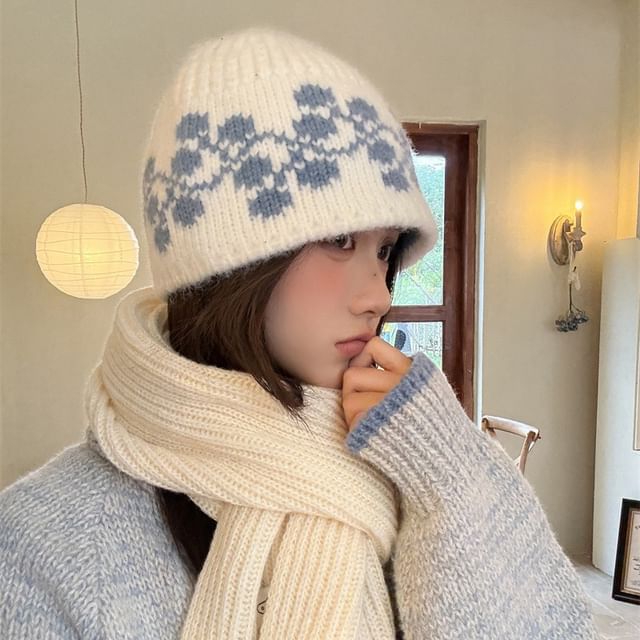 Patterned Beanie Knit