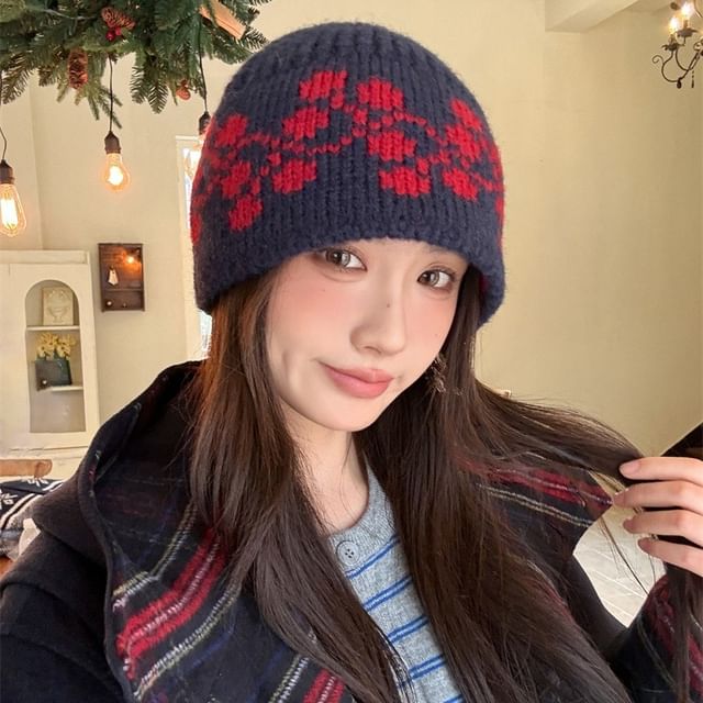 Patterned Beanie Knit