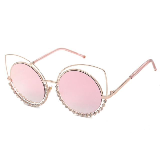 Cat Frame Metal Sunglasses Eye Rhinestone