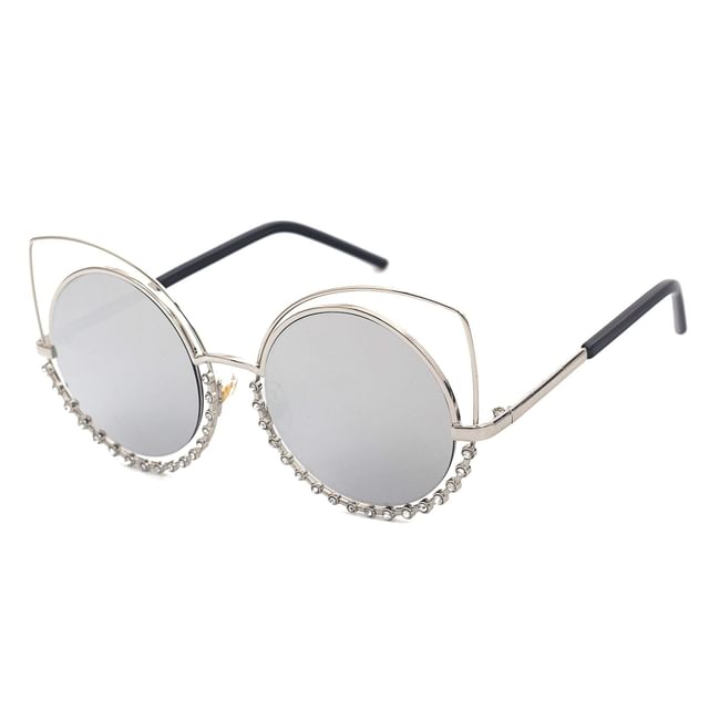 Cat Frame Metal Sunglasses Eye Rhinestone