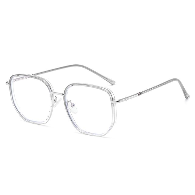 Frame Square Eyeglasses Blocking Blue Light Metal