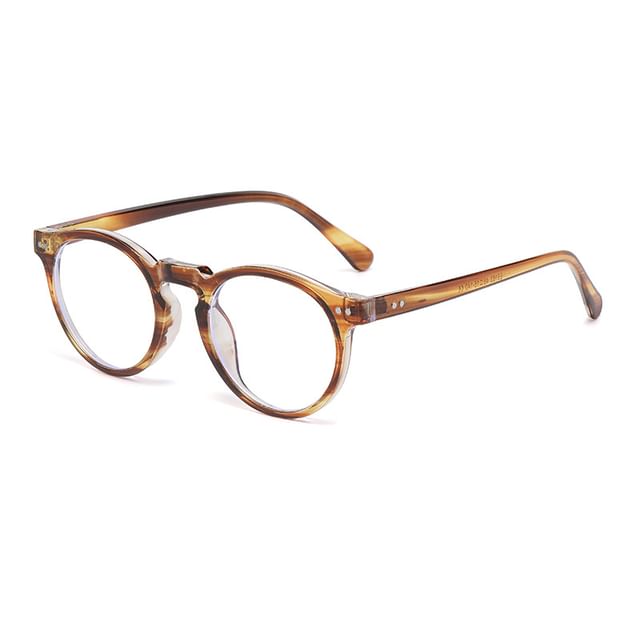Light Blocking Round Blue Eyeglasses