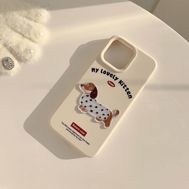 Embroidered Dog Phone Case