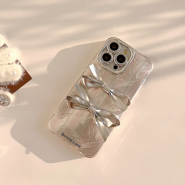 Case / Ribbon Set Phone Pearl Faux Strap