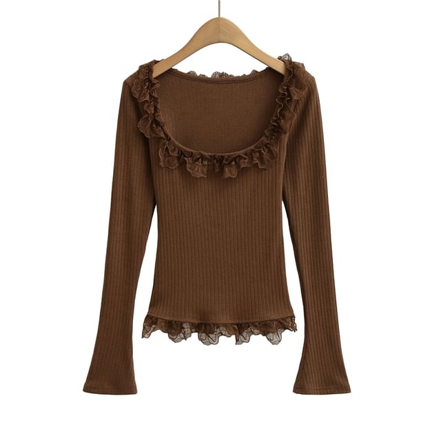 Scoop Neck Lace Crop Tee