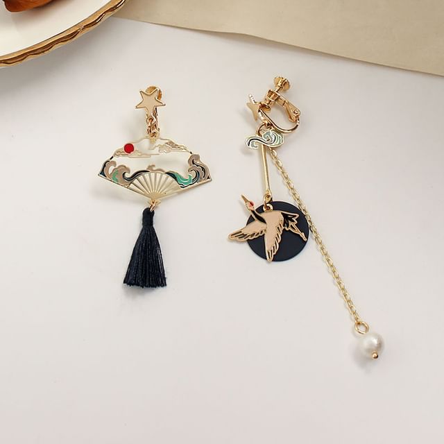 Dangle Earring Alloy Crane Designs) (Various