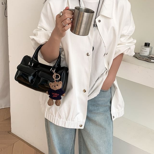 Bag Faux Multi-Pocket Crossbody Leather