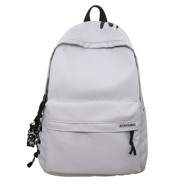 Charm Nylon Print Backpack Lettering Laptop / Set Bag