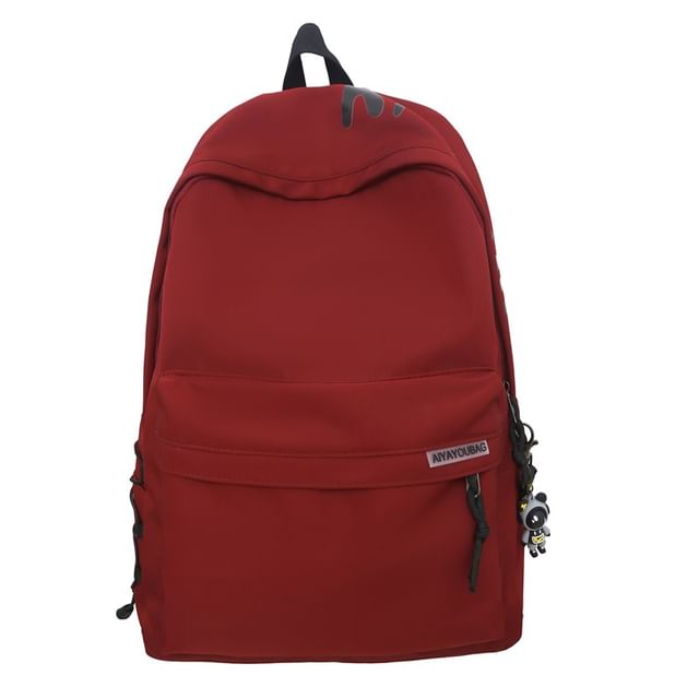 Charm Nylon Print Backpack Lettering Laptop / Set Bag