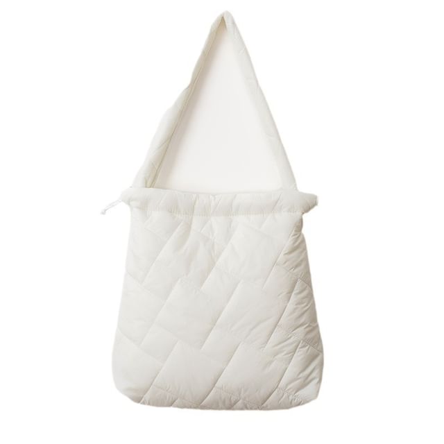 Plain Drawstring Quilted Tote Bag