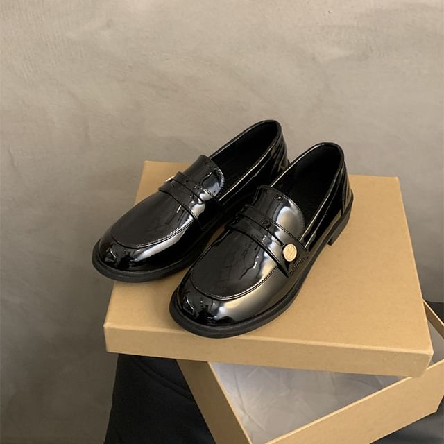 Faux Loafers Patent Penny / Leather