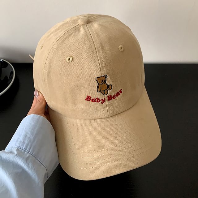 Bear Embroidered Baseball Cap