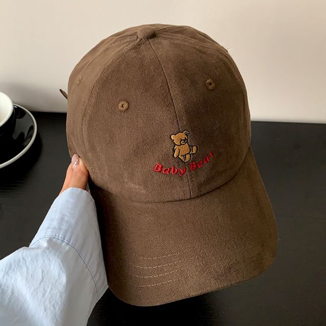 Bear Embroidered Baseball Cap