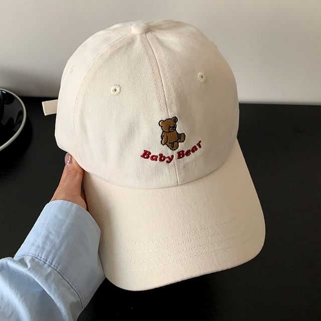 Bear Embroidered Baseball Cap