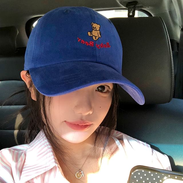 Bear Embroidered Baseball Cap