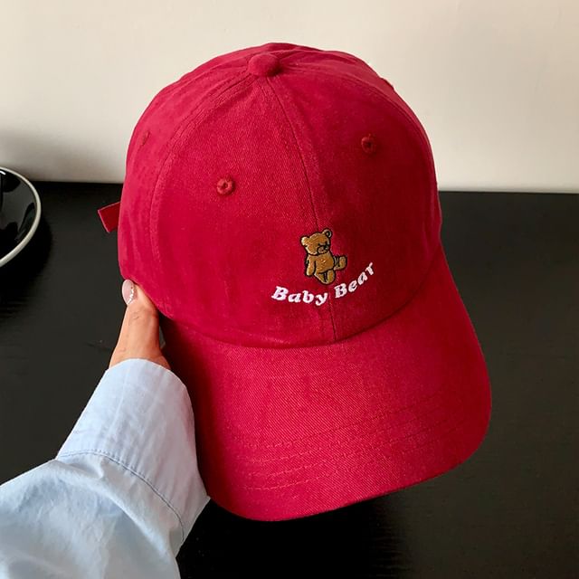 Bear Embroidered Baseball Cap