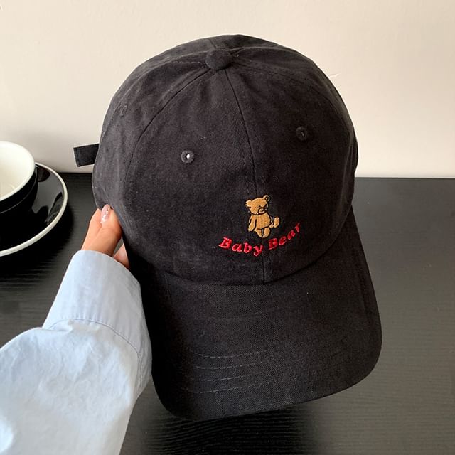 Bear Embroidered Baseball Cap
