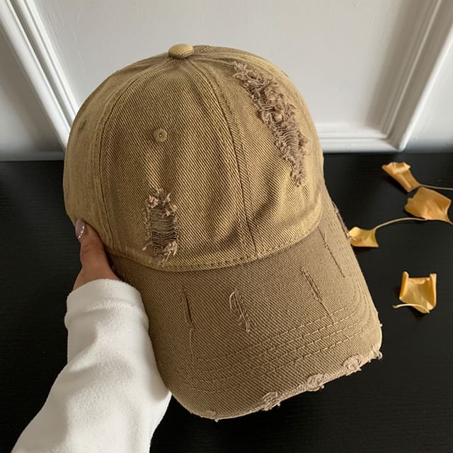 Plain Distressed Baseball Cap