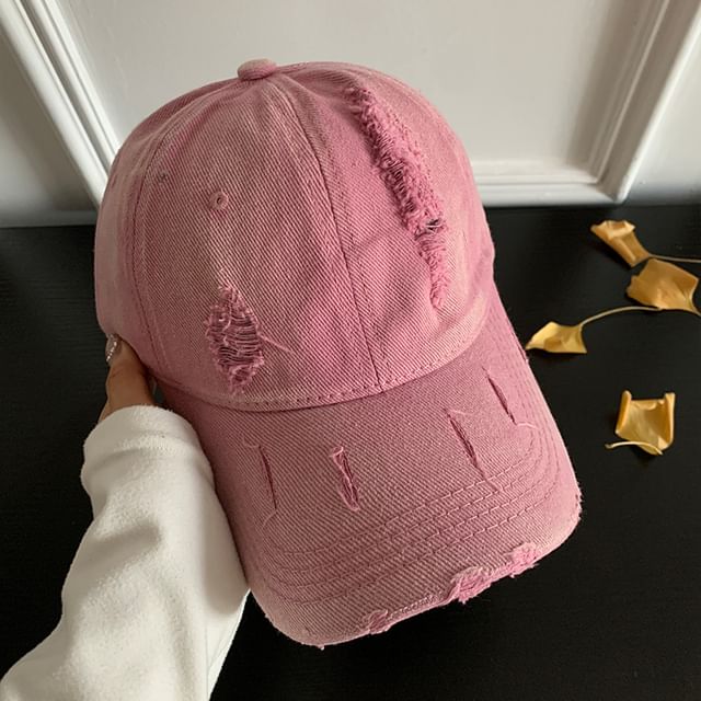 Plain Distressed Baseball Cap