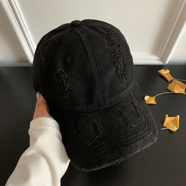 Plain Distressed Baseball Cap