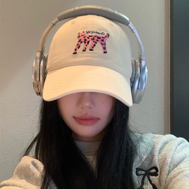 Cap Embroidered Cat Baseball