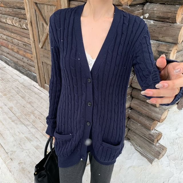 Lace-Trimmed V-Neck Crop Camisole Cardigan