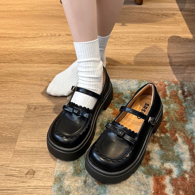 Bow Jane Shoes Mary Platform