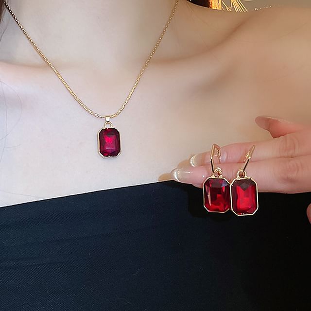 Pendant / Necklace Drop Rhinestone Hoop Earring