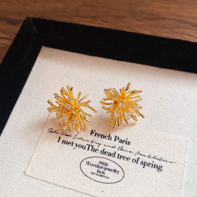 CZ Stud Flower Earring