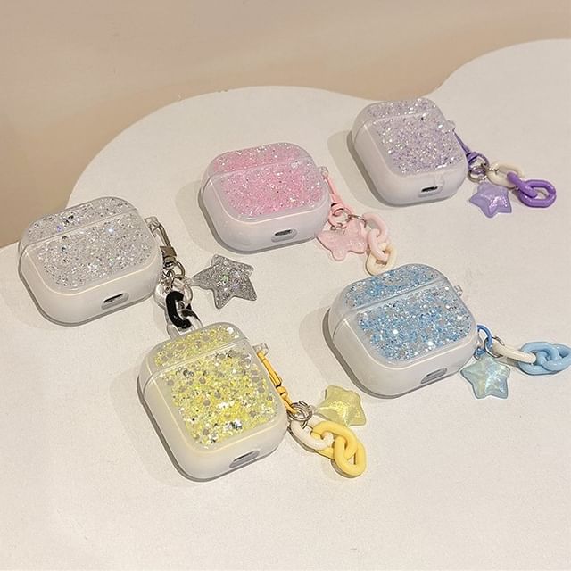 with Sequined (Various Earphone Designs) Case / AirPods Skin Charm Pro