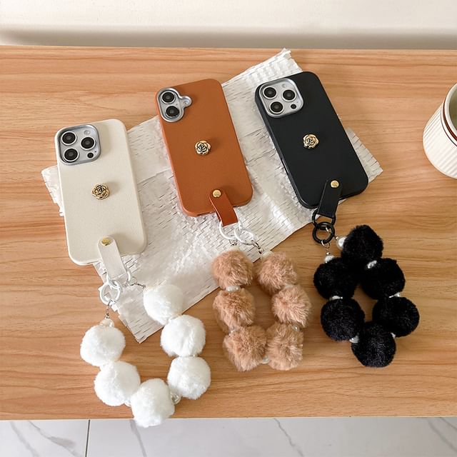 Floral Phone with Case Strap