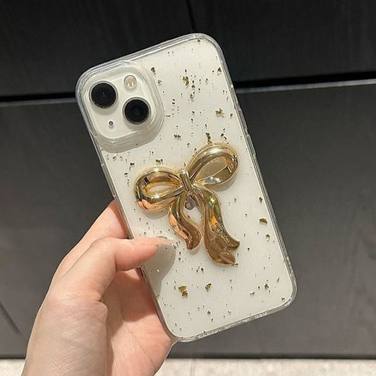 Case Phone Bow Gold Leaf