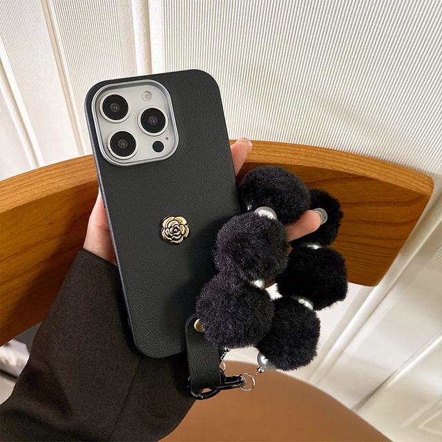 Floral Phone with Case Strap