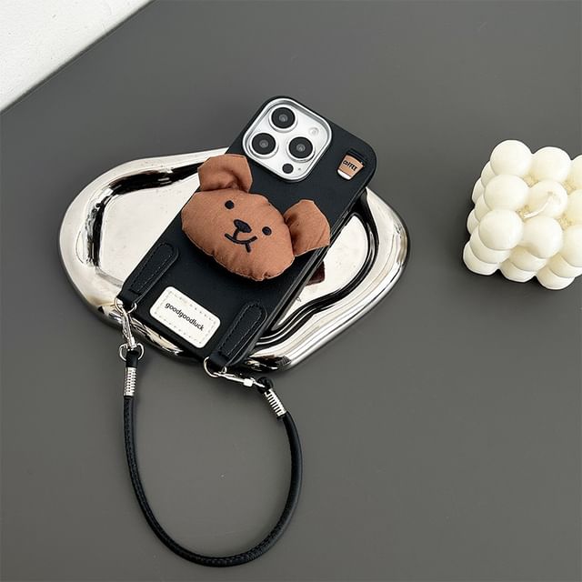 Strap Phone Puffed Case with Bear