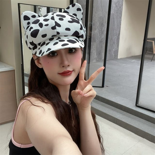 Cap Cat Newsboy Ear Patterned