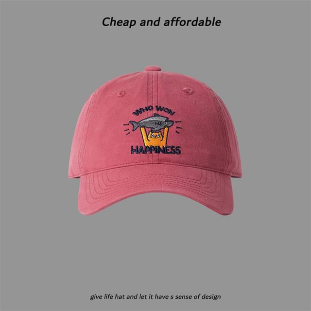 Cat Baseball Cap Embroidered