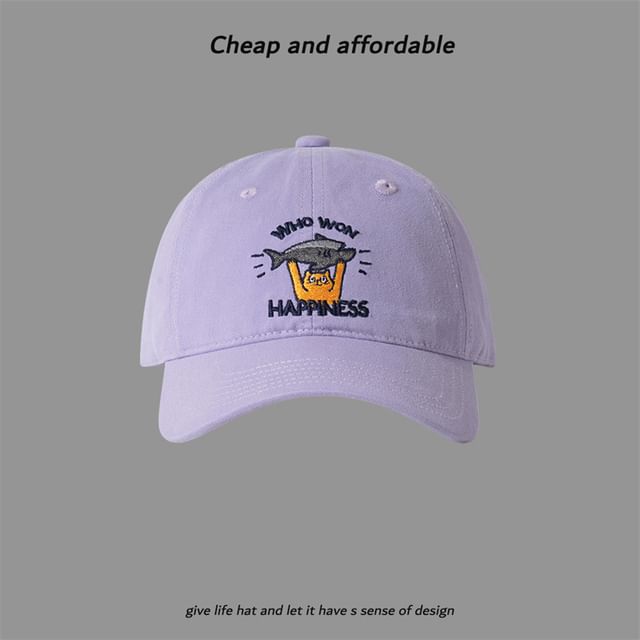 Cat Baseball Cap Embroidered
