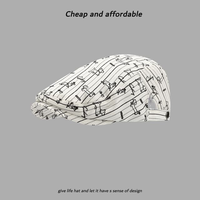 Newsboy Cap Print Dog