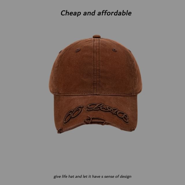 Washed Cap Embroidered Baseball Lettering