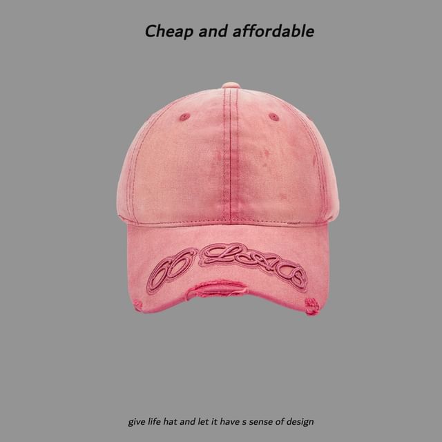 Washed Cap Embroidered Baseball Lettering