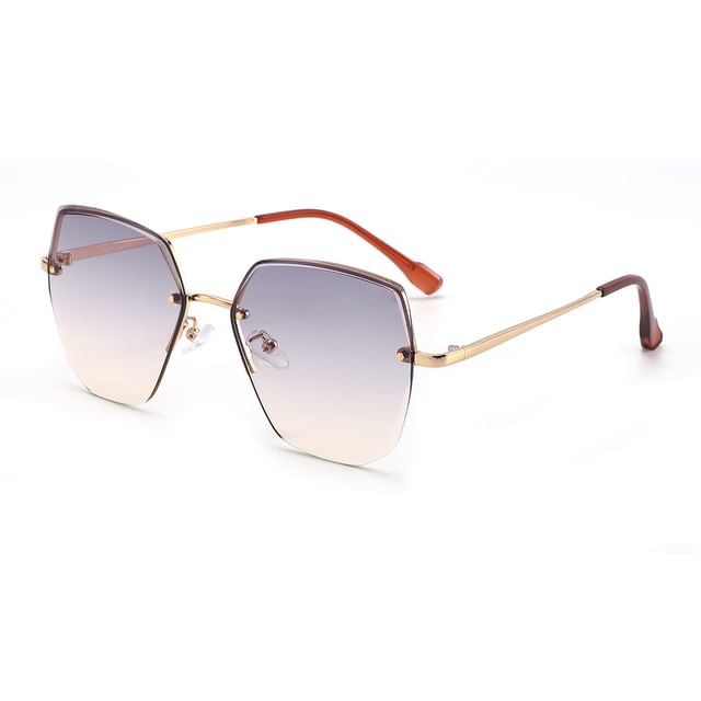 Sunglasses Oversized Rimless Geometric