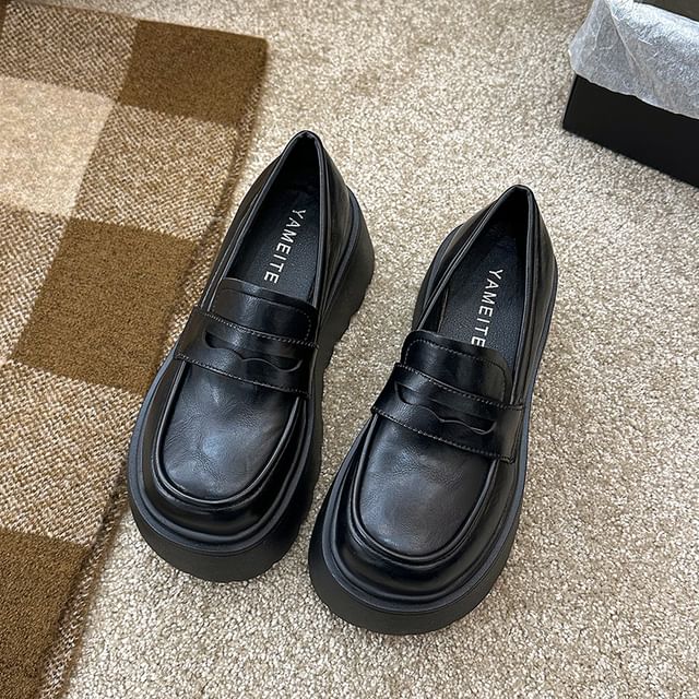 Platform Loafers Plain Penny