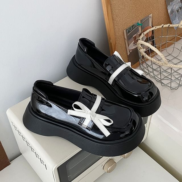 Loafers Bow Detail Platform